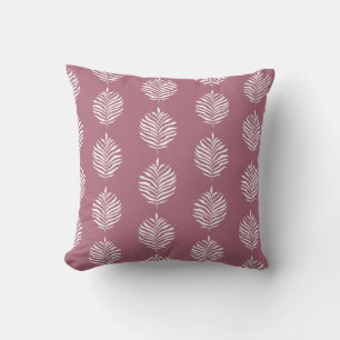 Stoffig Roze Minimalistische Palmblad Patroon Kussen