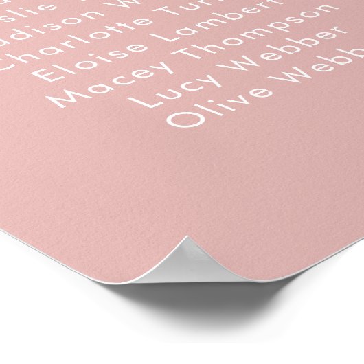 Stoffig Roze Minimalistische Vrijgezellenfeesten Z Poster (Hoek)