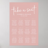 Stoffig Roze Minimalistische Vrijgezellenfeesten Z Poster (Voorkant)