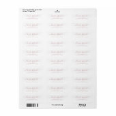 Stoffig roze moderne elegante script retouradres etiket (Full Sheet)