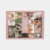 Stoffig Roze Moderne Gepersonaliseerde 16 Fotocoll Fleece Deken (Voorkant (Horizontaal))