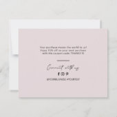 Stoffig Roze Moderne Lettering Business Dank u Bedankkaart (Achterkant)