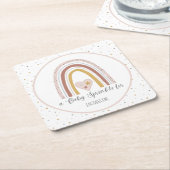Stoffig Roze Moderne Regenboog Goud Meisje Baby Sp Kartonnen Onderzetters (Schuin)
