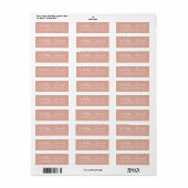 Stoffig Roze Moderne Script Harten Retouradres Etiket (Full Sheet)