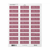 Stoffig Roze Moderne Script Harten Retouradres Etiket (Full Sheet)