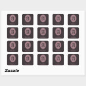 Stoffig Roze Monogram Fleur-de-Lis Vierkante Sticker (Vel)