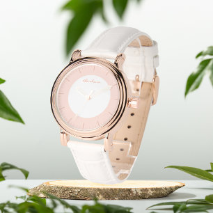 Stoffig roze monogram gepersonaliseerde eWatch Horloge