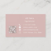 Stoffig roze neutrale QR-code Visitekaartje (Achterkant)
