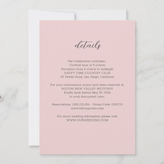 Stoffig roze orchidee All In One waterverf bruilof Kaart (Achterkant)