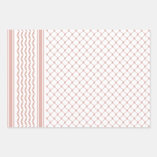 Stoffig roze Palestijns Keffiyeh Patroon Ontwerp Inpakpapier Vel (Voorkant)