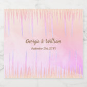 Stoffig Roze Perzik Icicle Wijn & Mousserende Wijn Sparkling Wijnetiket (Enkel label)