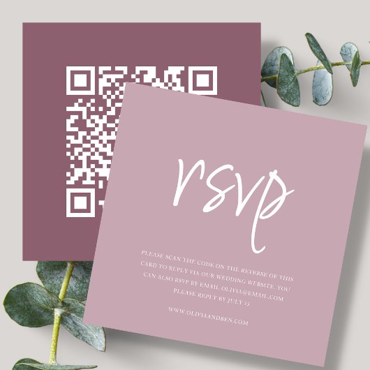 Stoffig Roze | QR Code | Trouw RSVP Informatiekaartje