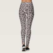 Stoffig Roze Rood Luipaardprint Patroon Leggings (Achterkant)