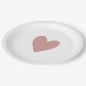 Stoffig Roze/Roos Baby shower Hart Papieren Bordje (Gekanteld)