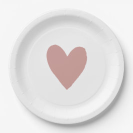 Stoffig Roze/Roos Baby shower Hart Papieren Bordje