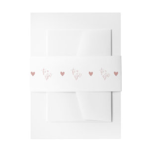 Stoffig Roze/Roos Baby shower Hart Uitnodigingen Wikkel