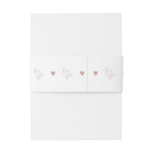 Stoffig Roze/Roos Baby shower Hart Uitnodigingen Wikkel (Achterkant Voorbeeld)