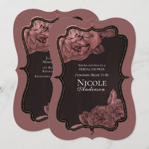 Stoffig Roze  Roos Gouden Glam Vrijgezellenfeest Kaart