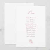 Stoffig Roze Roos Trouwstoel Grafiek Kaart (Voorkant / Achterkant)