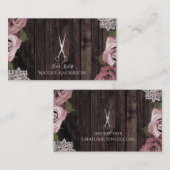 Stoffig Roze Roze Chic Salon Hair Stylist Schaar Visitekaartje (Voorkant / Achterkant)