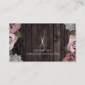 Stoffig Roze Roze Chic Salon Hair Stylist Schaar Visitekaartje (Achterkant)