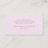 Stoffig Roze Roze Elegante Script Bakkerij Visitekaartje (Achterkant)