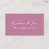 Stoffig Roze Roze Elegante Script Bakkerij Visitekaartje (Voorkant)
