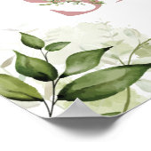 Stoffig Roze Roze Groene Welkomstbord voor Babybor Poster (Hoek)