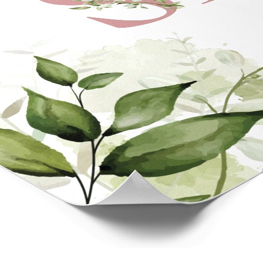 Stoffig Roze Roze Groene Welkomstbord voor Babybor Poster (Hoek)