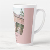 Stoffig Roze Roze Jonggehuwden Huwelijksfoto Cadea Latte Mok (Rechts)