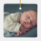 Stoffig Roze Roze Meisje Geboorte Stats Foto Keramisch Ornament (Achterkant)