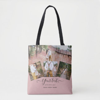 Stoffig Roze Roze Pasgetrouwde Huwelijks FOTO Cade Tote Bag