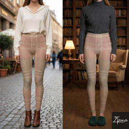 Stoffig Roze Roze Salie Schotland Tartan Schotse r Leggings
