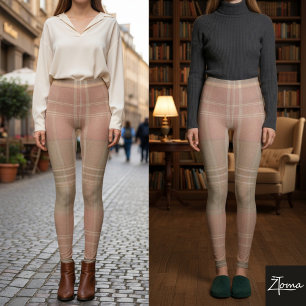 Stoffig Roze Roze Salie Schotland Tartan Schotse r Leggings