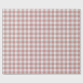 Stoffig Roze Rustieke Gingham Cadeaupapier (Vlak)