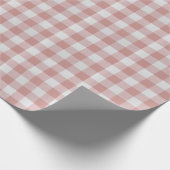 Stoffig Roze Rustieke Gingham Cadeaupapier (Hoek)