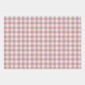 Stoffig Roze Rustieke Gingham Inpakpapier Vel (Voorkant 2)