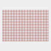 Stoffig Roze Rustieke Gingham Inpakpapier Vel (Voorkant)