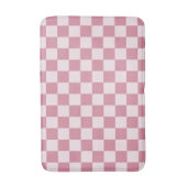 Stoffig roze schaakbordpatroon badmat (Voorkant Verticaal)