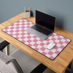 Stoffig roze schaakbordpatroon bureaumat