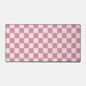Stoffig roze schaakbordpatroon bureaumat (Voorkant)