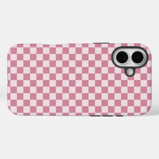 Stoffig roze schaakbordpatroon Case-Mate iPhone case (Achterkant (horizontaal))