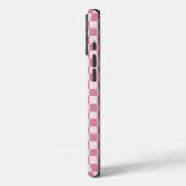 Stoffig roze schaakbordpatroon Case-Mate iPhone case (Achterkant / Links)