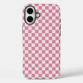 Stoffig roze schaakbordpatroon Case-Mate iPhone case (Achterkant)