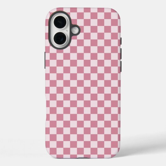 Stoffig roze schaakbordpatroon Case-Mate iPhone case (Achterkant)
