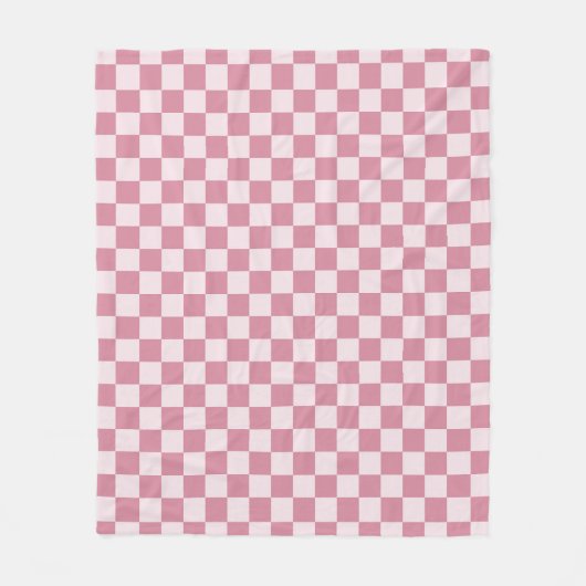 Stoffig roze schaakbordpatroon fleece deken (Voorkant)