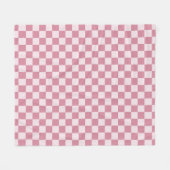 Stoffig roze schaakbordpatroon fleece deken (Voorkant (Horizontaal))