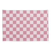 Stoffig roze schaakbordpatroon kussensloop (Achterkant-Rechts)