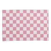 Stoffig roze schaakbordpatroon kussensloop (Voorkant-Rechts)