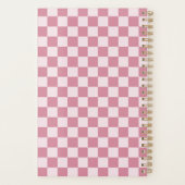 Stoffig roze schaakbordpatroon planner (Achterkant)